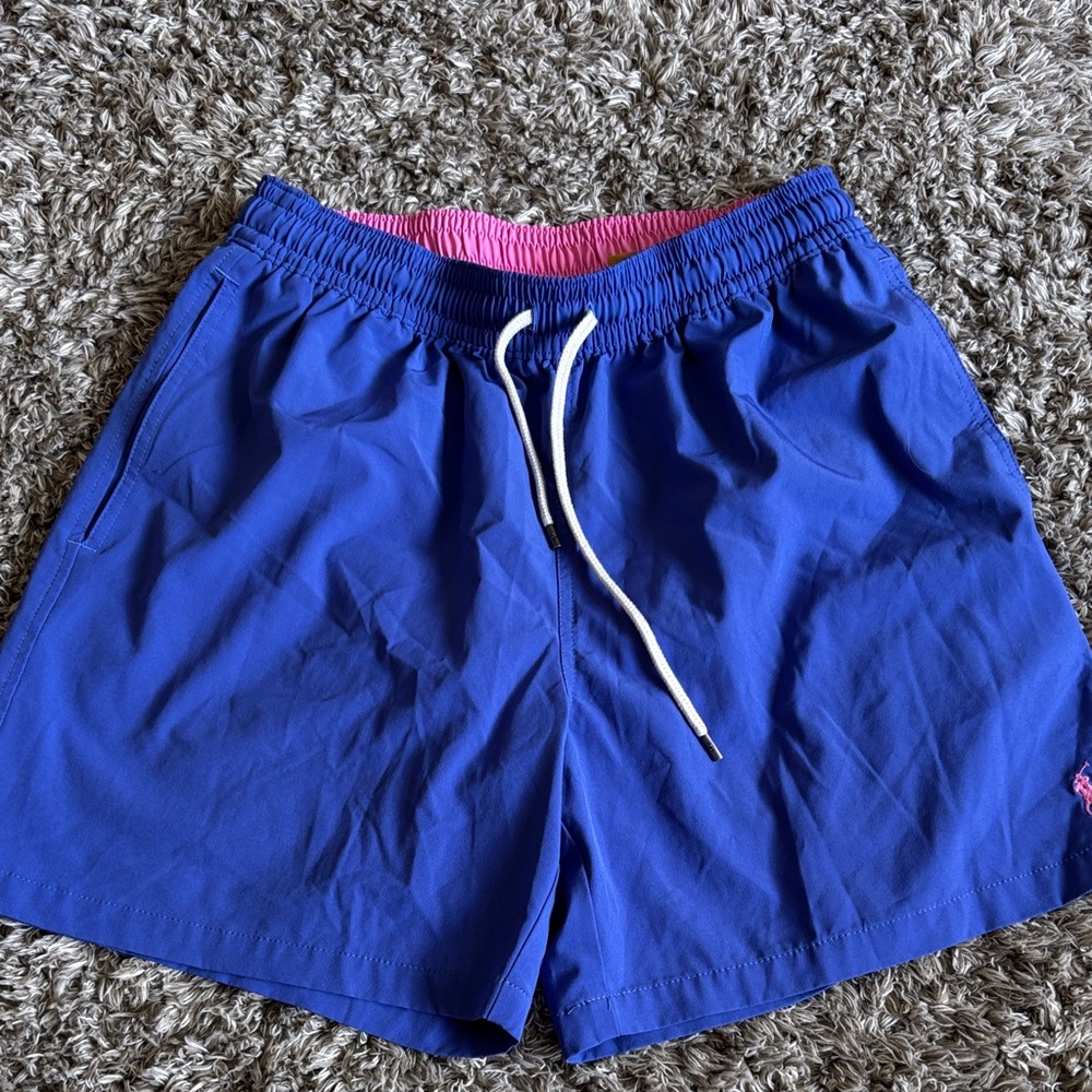Polo Ralph Lauren purple Swim Shorts with Pink Waistband size medium